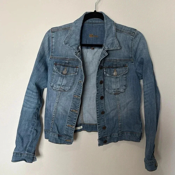 Kut from the Kloth Jean Jacket Amelia Women’s Size Small Blue Short Denim Active - Picture 1 of 12